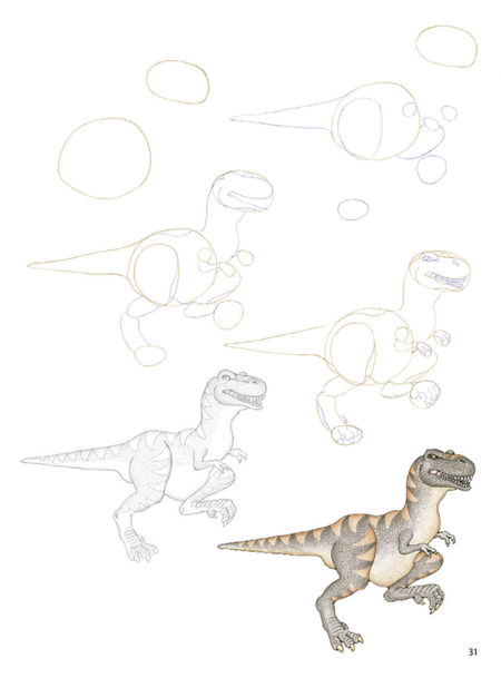 Cómo dibujar dinosaurios en sencillos pasos - Imagen 4